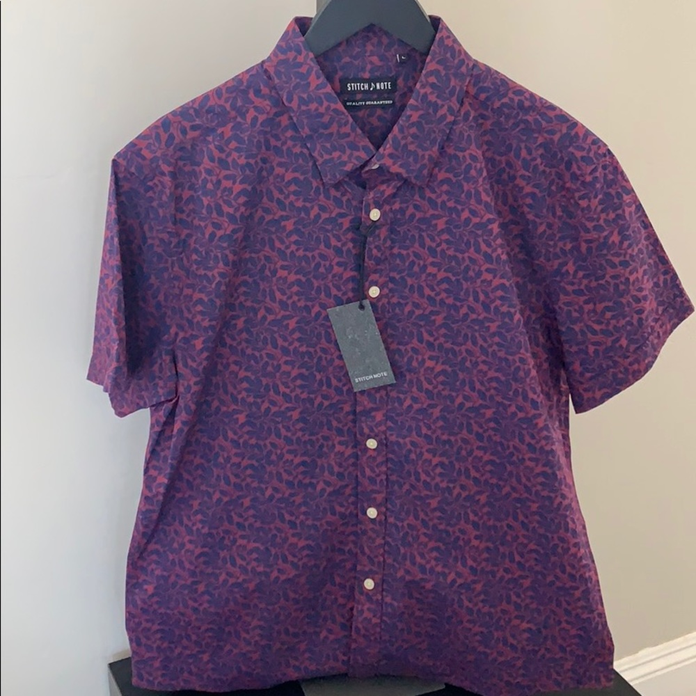 Leaf Print SS Shirt